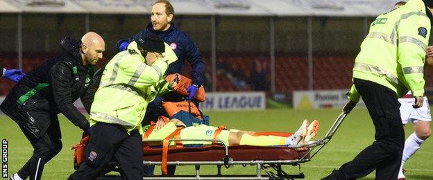 Martin Boyle was taken off on a stretcher after suffering concussion