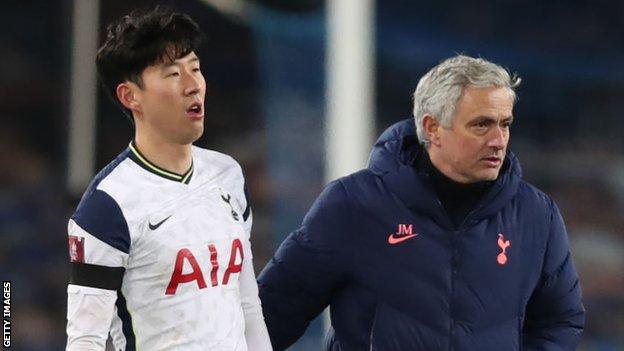 Son Heung-min and Jose Mourinho