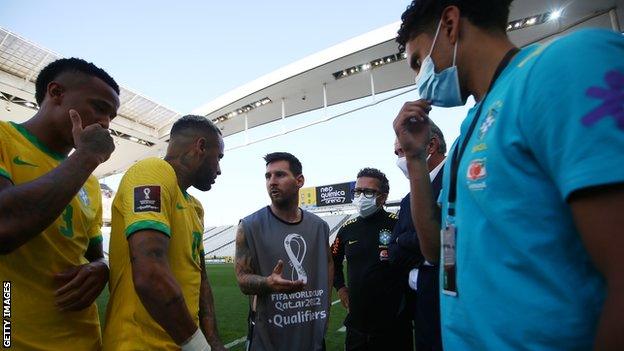 Brazil v Argentina was abandoned after just five minutes on Sunday