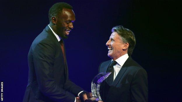 Usain Bolt (left) and Lord Coe