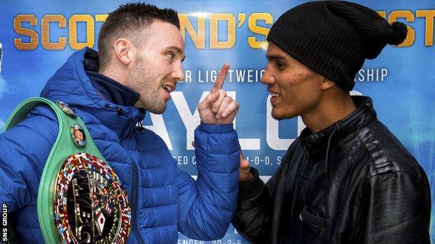 Josh Taylor and Winston Campos struggle to keep a straight face