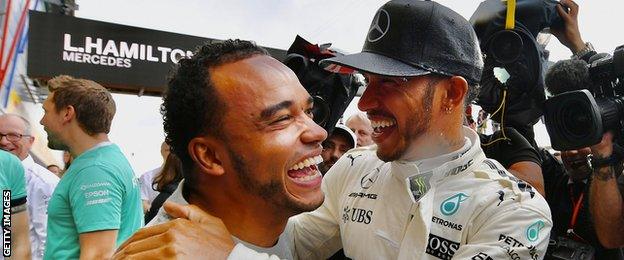 Nicholas and Lewis Hamilton