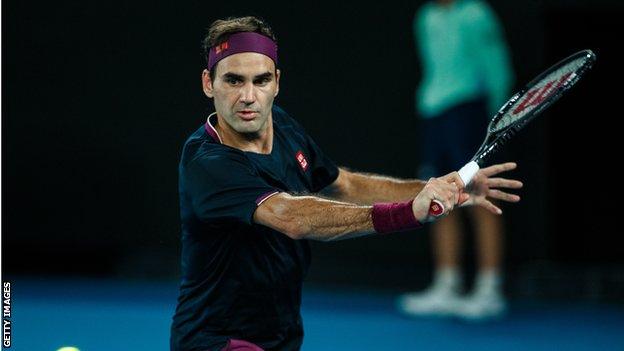 Roger Federer at the 2020 Australian Open