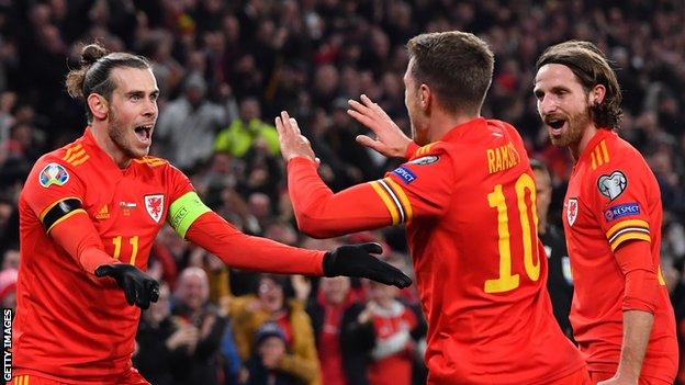 Bale and Ramsey celebrate