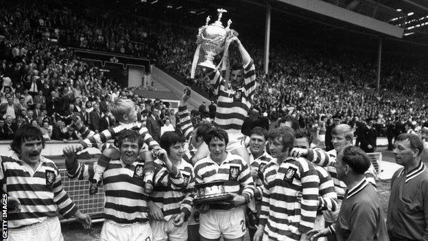 Leigh celebrate winning the 1971 Challenge Cup final