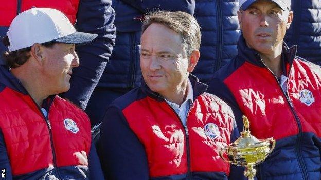 (l-r) Phil Mickelson, Davis Love and Matt Kuchar