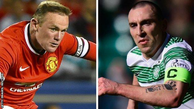 Wayne Rooney and Scott Brown