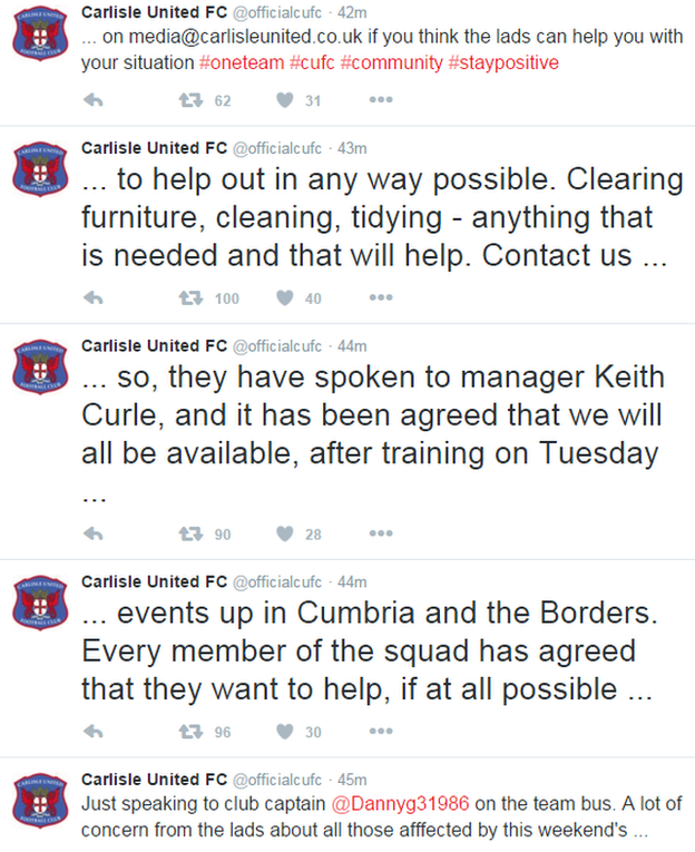 Tweet from Carlisle United FC