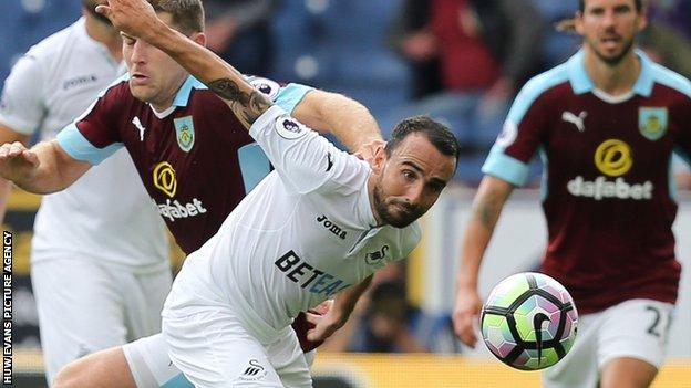 Leon Britton in action for Swansea against Burnley