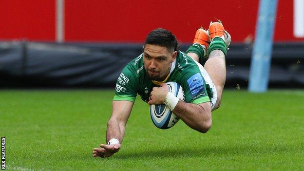 Curtis Rona scored London Irish's fifth try at the Brentford Community Stadium