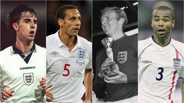 Gary Neville, Rio Ferdinand, Bobby Moore, Ashley Cole