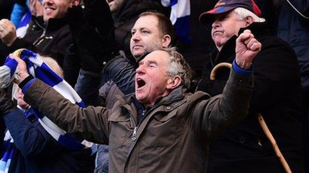 Colchester fans celebrating