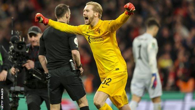 Caoimhin Kelleher celebrates