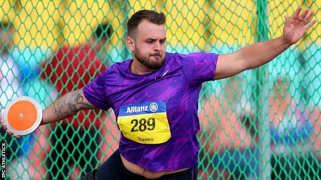 Aled Sion Davies holds the F42 discus world record with 48.87m