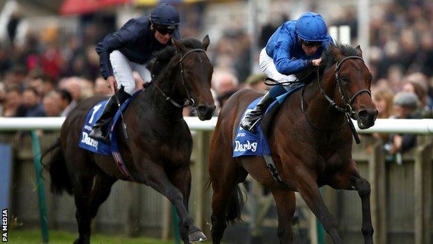 Pinatubo (right) wins at Newmarket