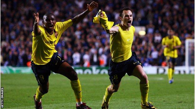 Andres Iniesta celebrating his goal