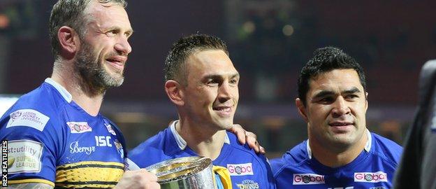 Jamie Peacock, Kevin Sinfield and Kylie Leuluai