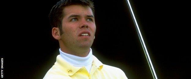 Paul Casey playing in the Walker Cup