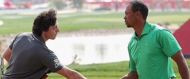 Rory McIlroy and Tiger Woods