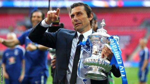 Conte's last act in charge of Chelsea was to deliver the club its eighth FA Cup trophy