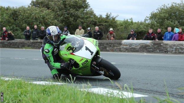 Horst Saiger in action on the Isle of Man