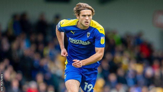 AFC Wimbledon's Aaron Pressley during their match against Wigan this season