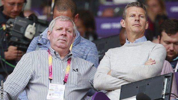 BBC Athletics commentators Brendan Foster and Steve Cram