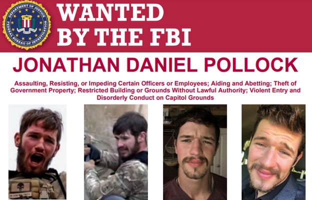 Wanted poster showing Jonathan Pollock