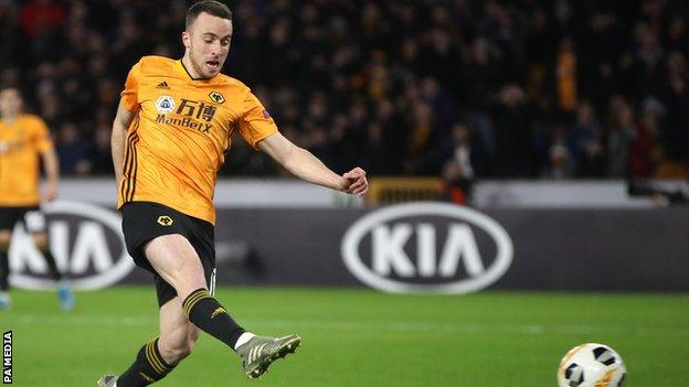 Diogo Jota completes his hat-trick