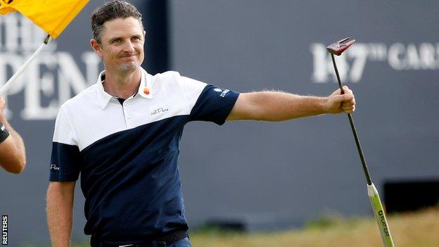 Justin Rose in action during the final round of The Open at Carnoustie