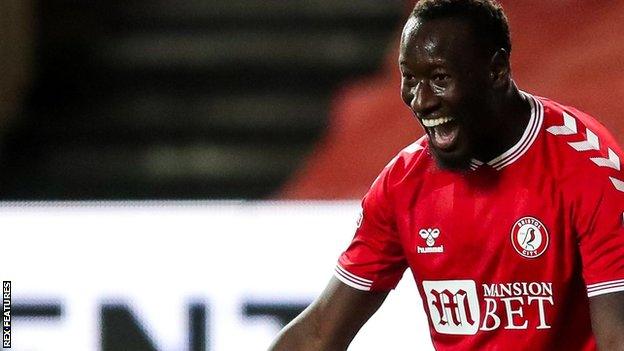 Famara Diedhiou in action for Bristol City