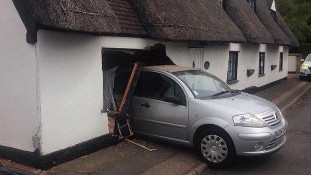 Car in cottage on Church Lane, Milton