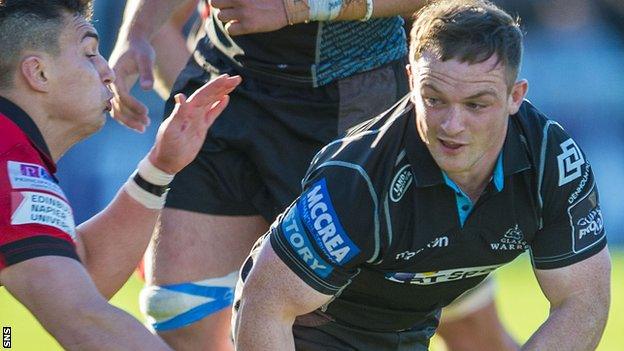 Nick Grigg in action for Glasgow against Edinburgh