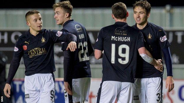 Falkirk players celebrating