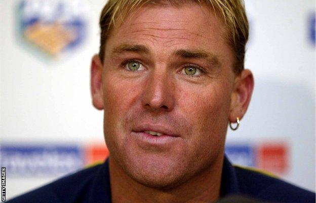 Shane Warne of Australia during a press conference on February 12, 2003 at Melbourne Airport in Melbourne, Australia. Warne tested positive for a banned substance, has returned to Australia and will take no further part in the 2003 Cricket World Cup.