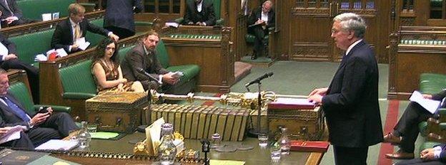 Michael Fallon speaking in the House of Commons