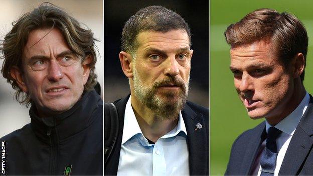 (l-r) Thomas Frank, Slaven Bilic and Scott Parker