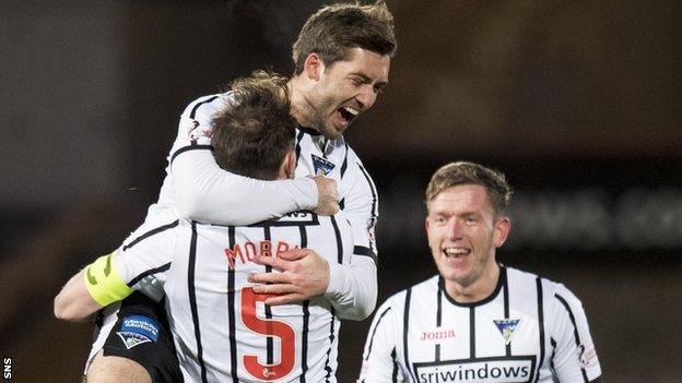 Dunfermline's Michael Paton (top)