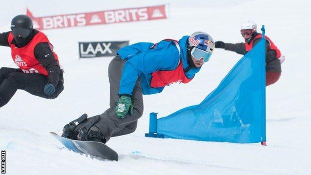 Billy Morgan at the Brits Boardercross