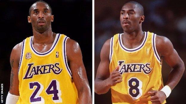 Kobe Bryant LA Lakers to retire number eight and 24 jerseys BBC Sport