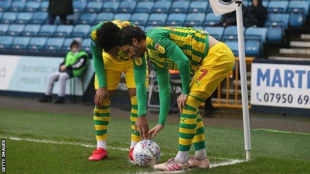 West Brom struggled to keep the ball on the quadrant at a corner