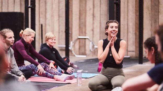 India Hewitt teaching yoga