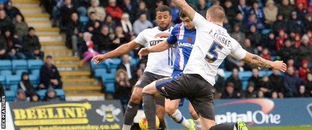 Gillingham's John Egan scores his side's winner against Bury