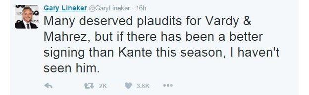 Gary Lineker's Twitter