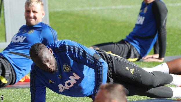 Romelu Lukaku training