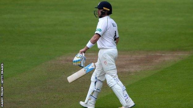 All three of Warwickshire captain Ian Bell's Championship half-centuries this season have come in the second innings - but he is still without a first-class century since his last visit to Southampton 14 months ago