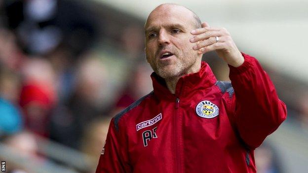 St Mirren manager Alex Rae