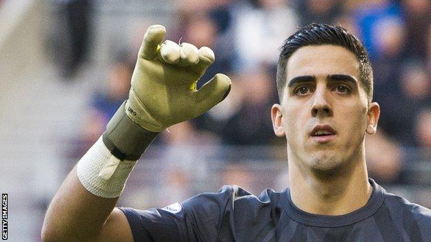 Joel Pereira's most recent competitive appearance came in Hearts' 5-0 thrashing by Celtic in the Scottish Premiership in February