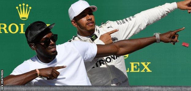 Usain Bolt and Lewis Hamilton