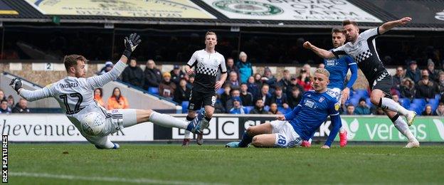 Matt Godden scores against Ipswich